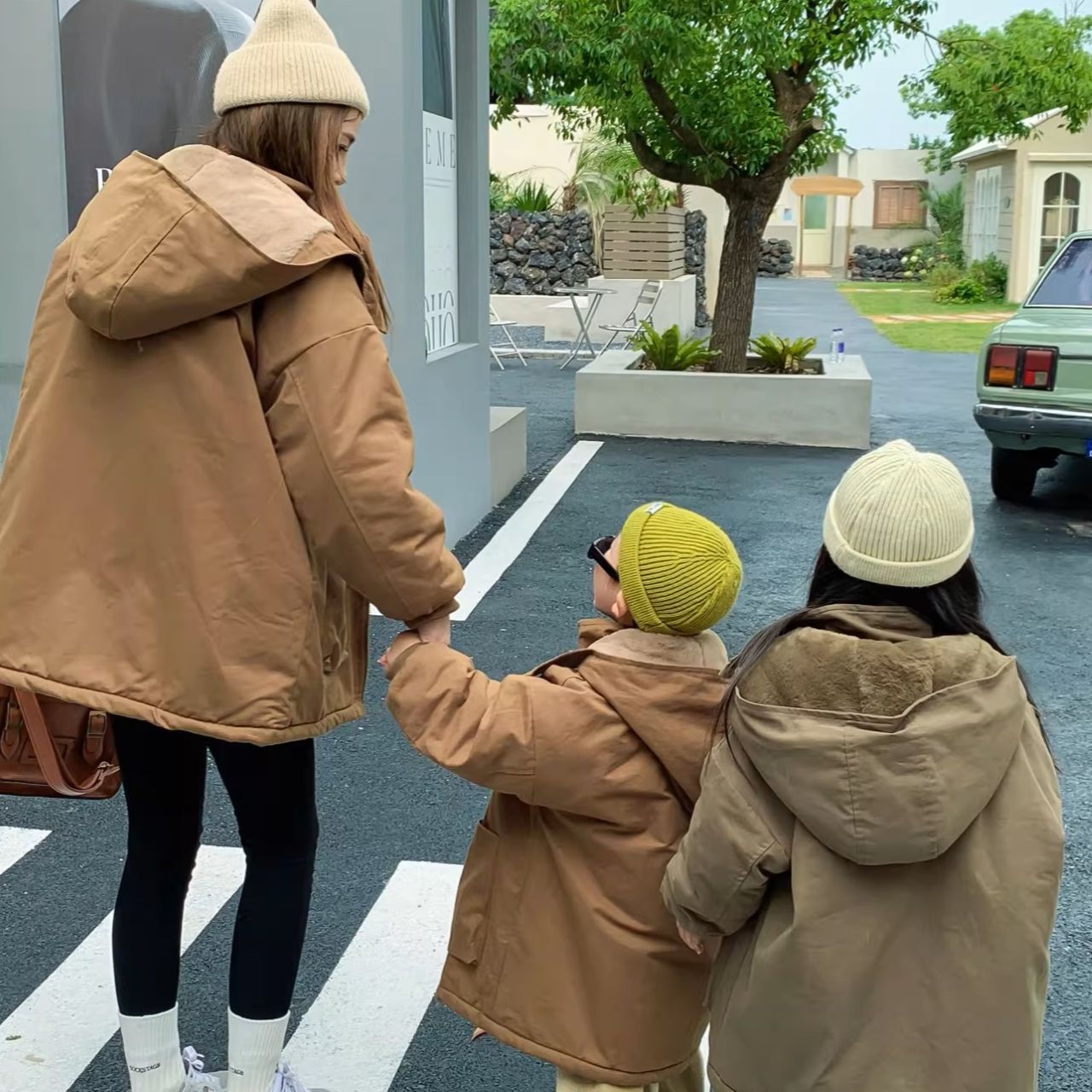 親子ペアルック パーカースタイル 中綿コート