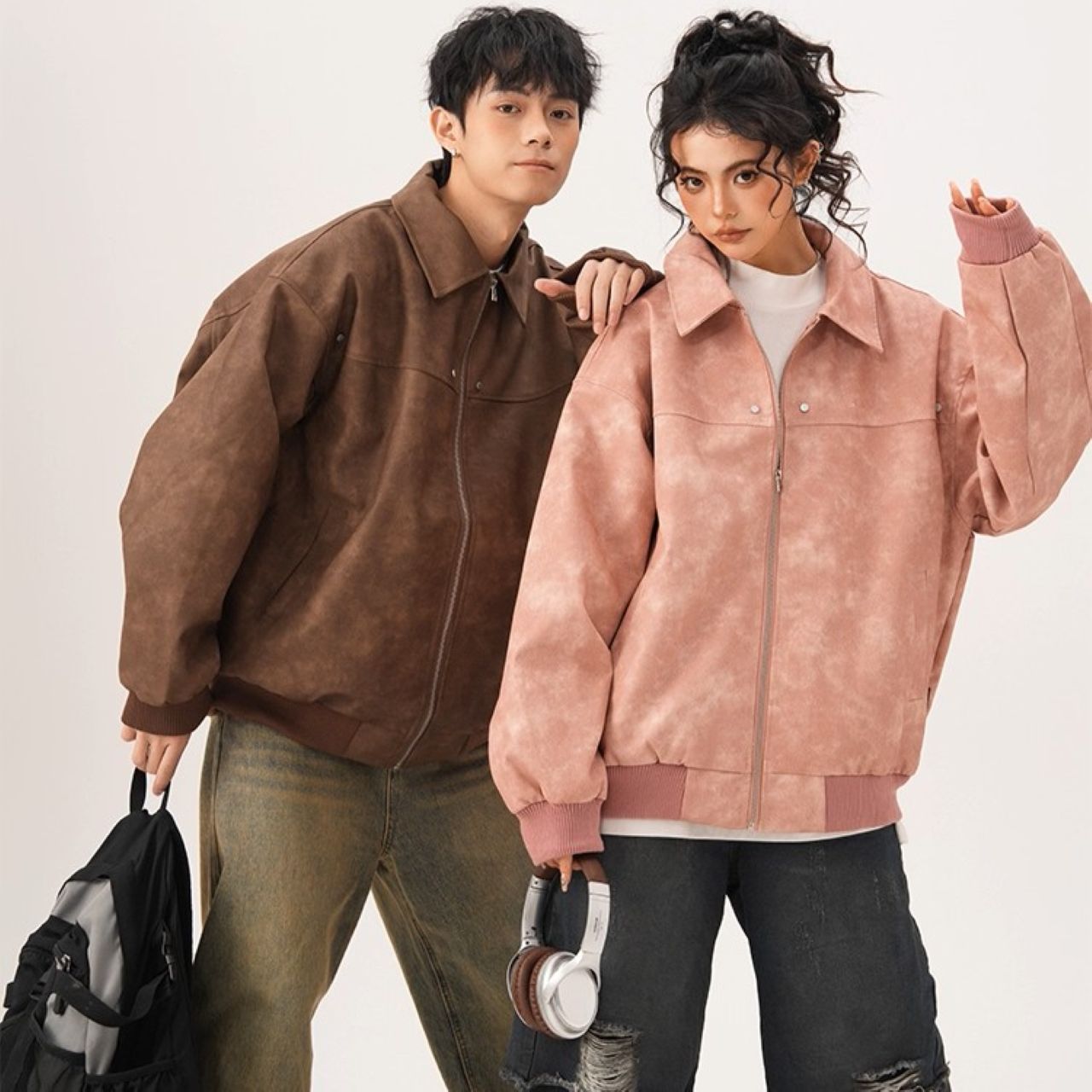 カップルペアルック クラシック 襟付きジャケット