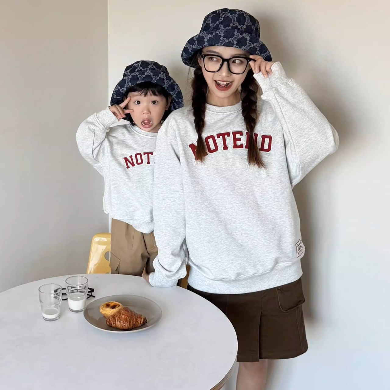 親子ペアルック NOTENDロゴトレーナー