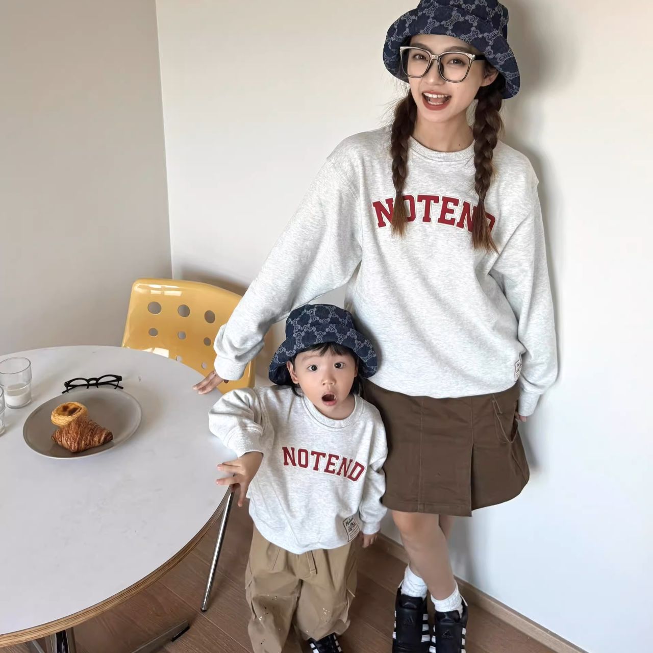 親子ペアルック NOTENDロゴトレーナー