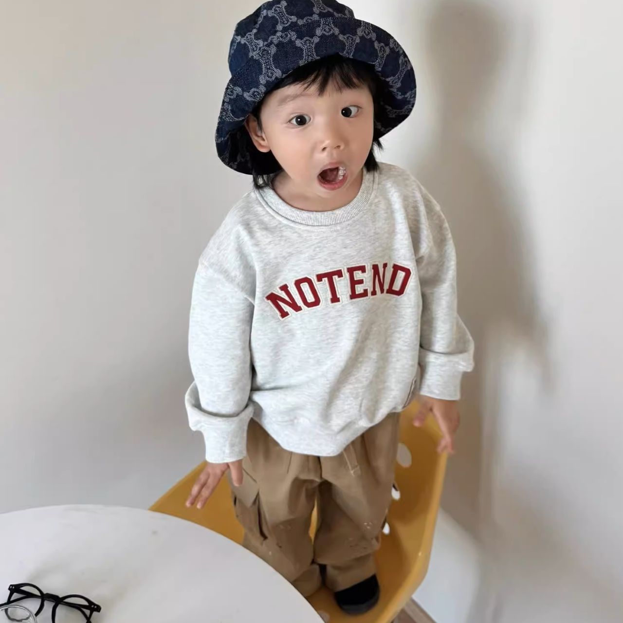 親子ペアルック NOTENDロゴトレーナー