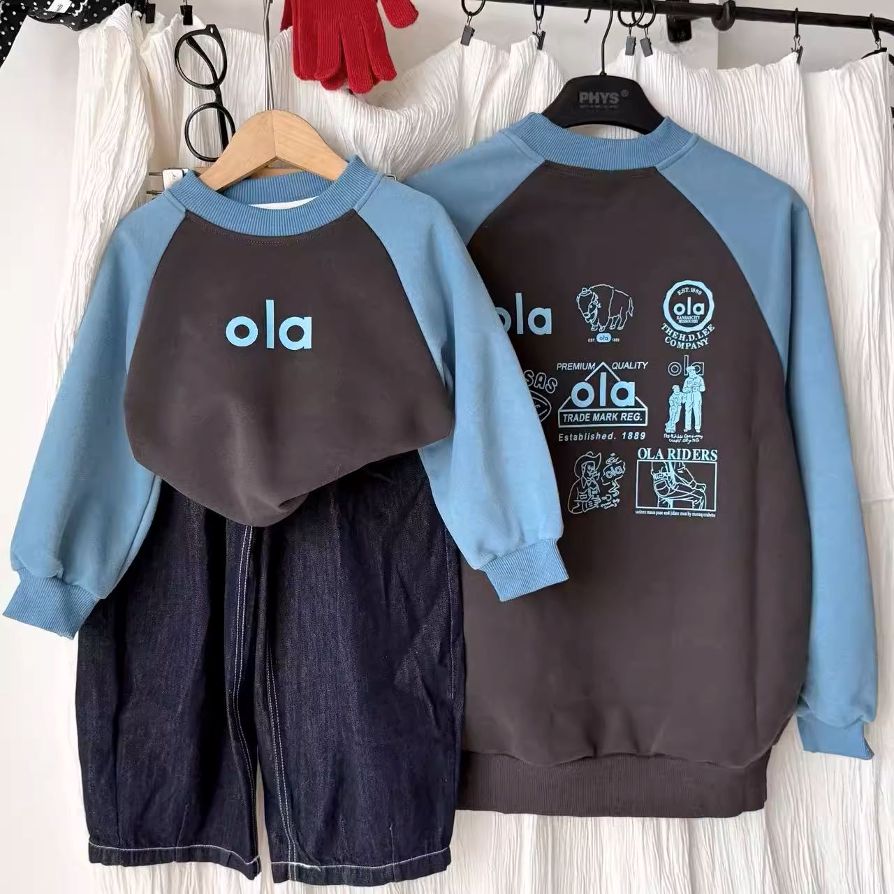 親子ペアルック olaロゴトレーナー