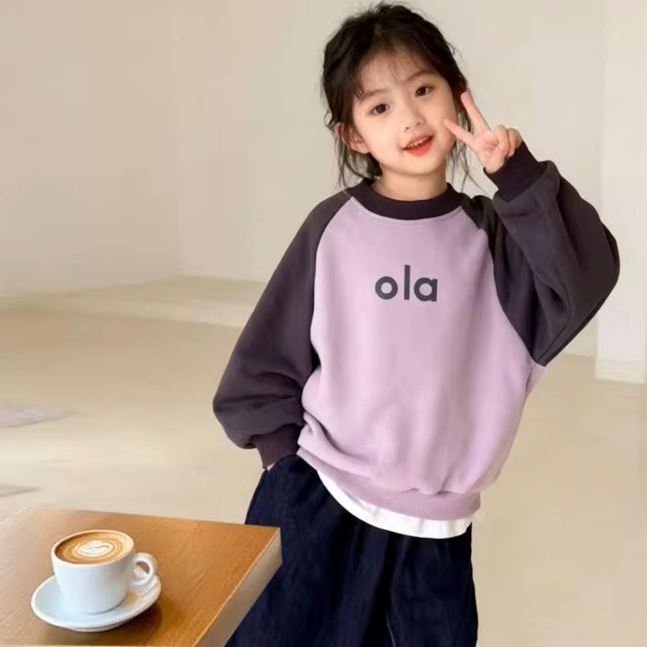 親子ペアルック olaロゴトレーナー