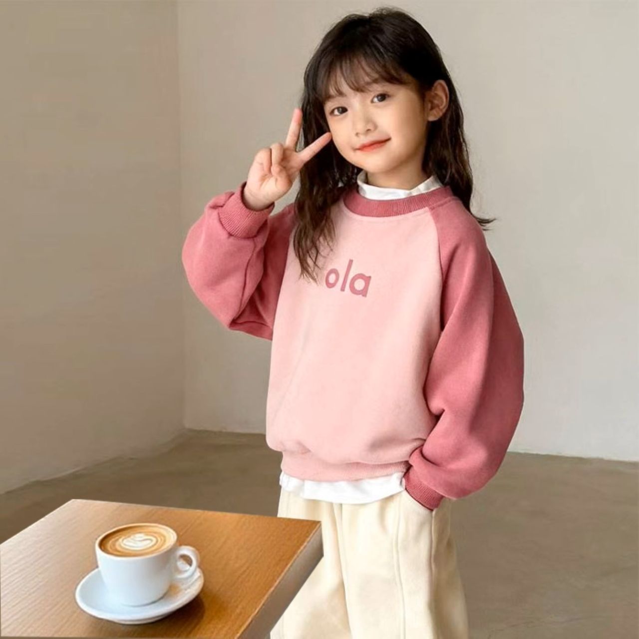 親子ペアルック olaロゴトレーナー