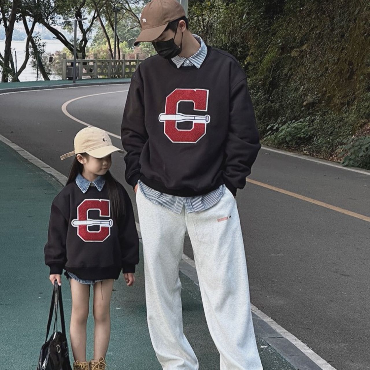 親子ペアルック ビッグCロゴ トレーナー