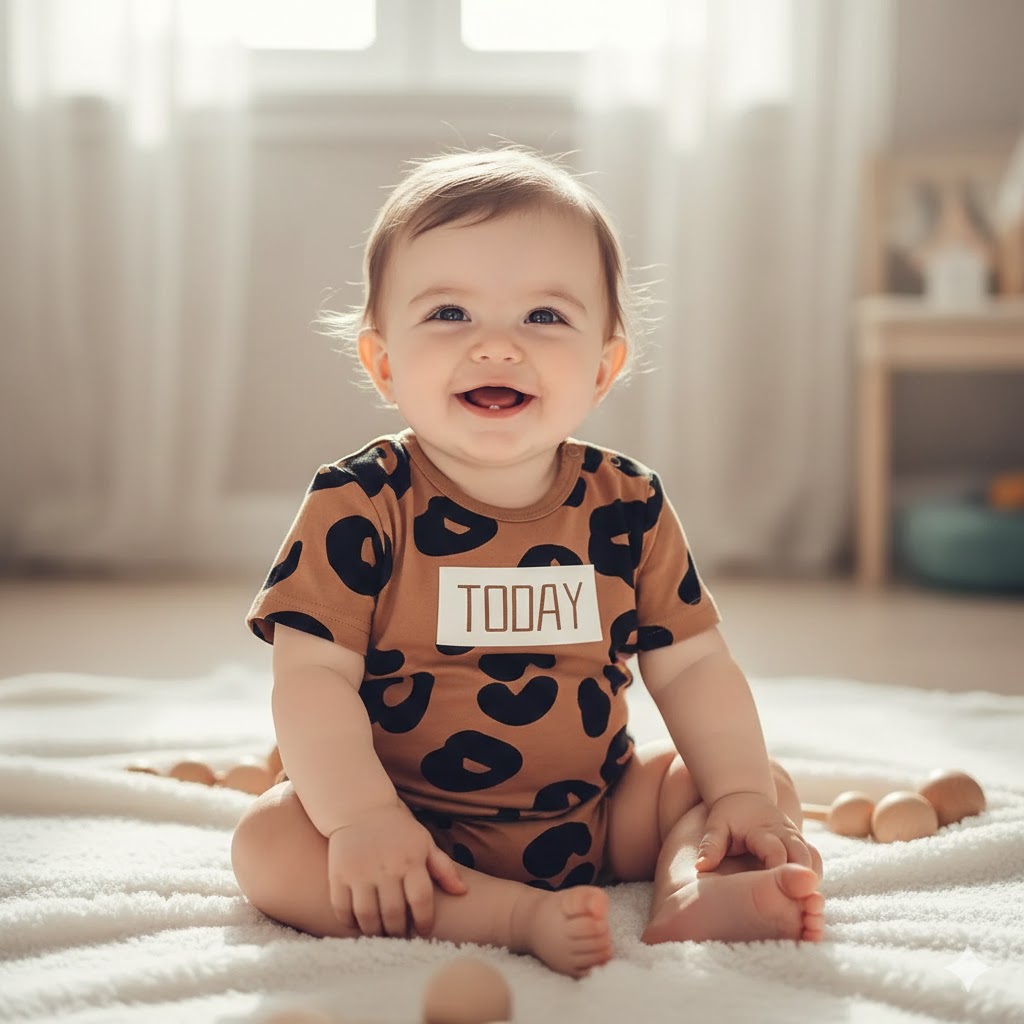 親子ペアルック レオパードアクセント Tシャツ・ロンパース