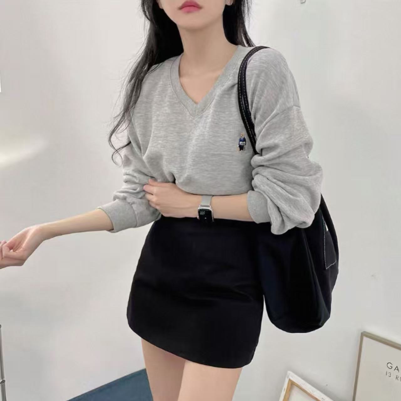 ペアルック 胸元ワンポイント プルオーバートレーナー