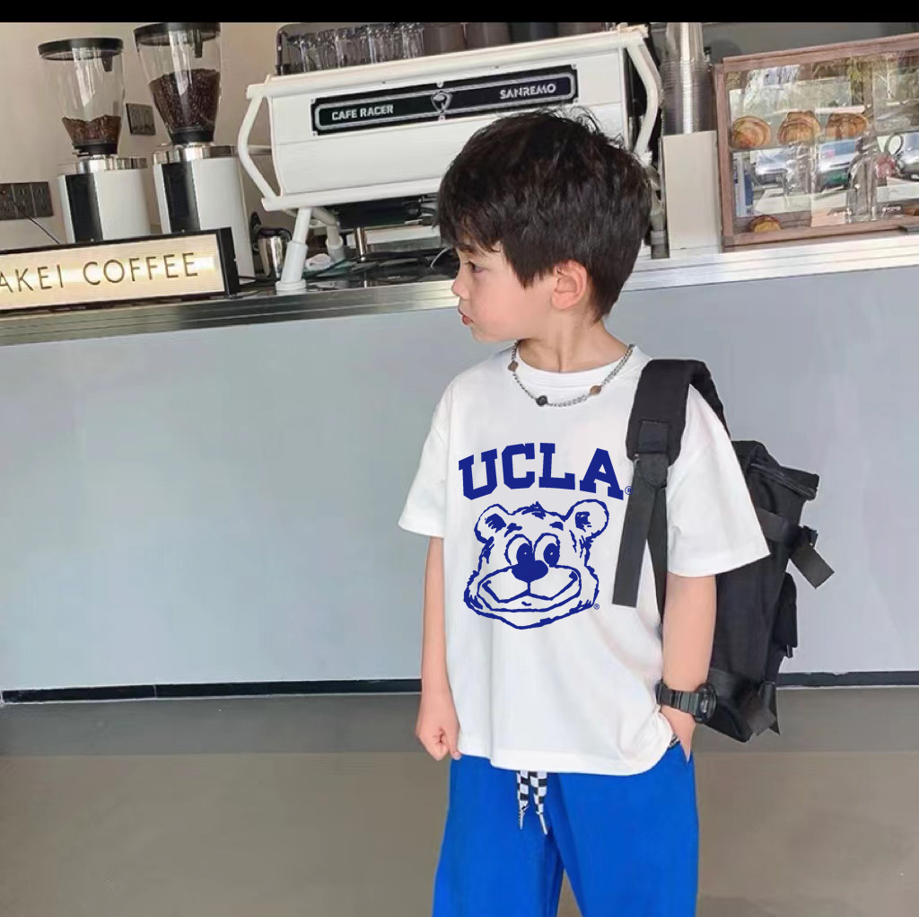親子ペアルック アメカジ風 UCLAベア Tシャツ・ロンパース