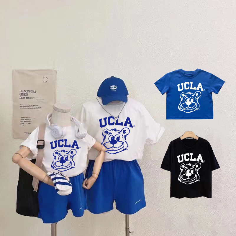 親子ペアルック アメカジ風 UCLAベア Tシャツ・ロンパース