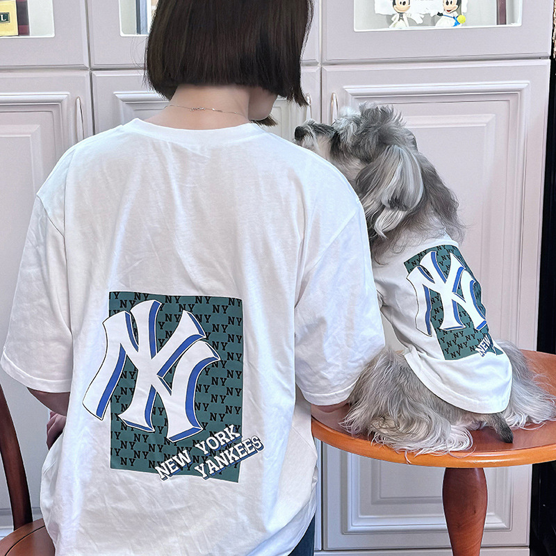 ペットペアルック ベースボール風 NYロゴTシャツ