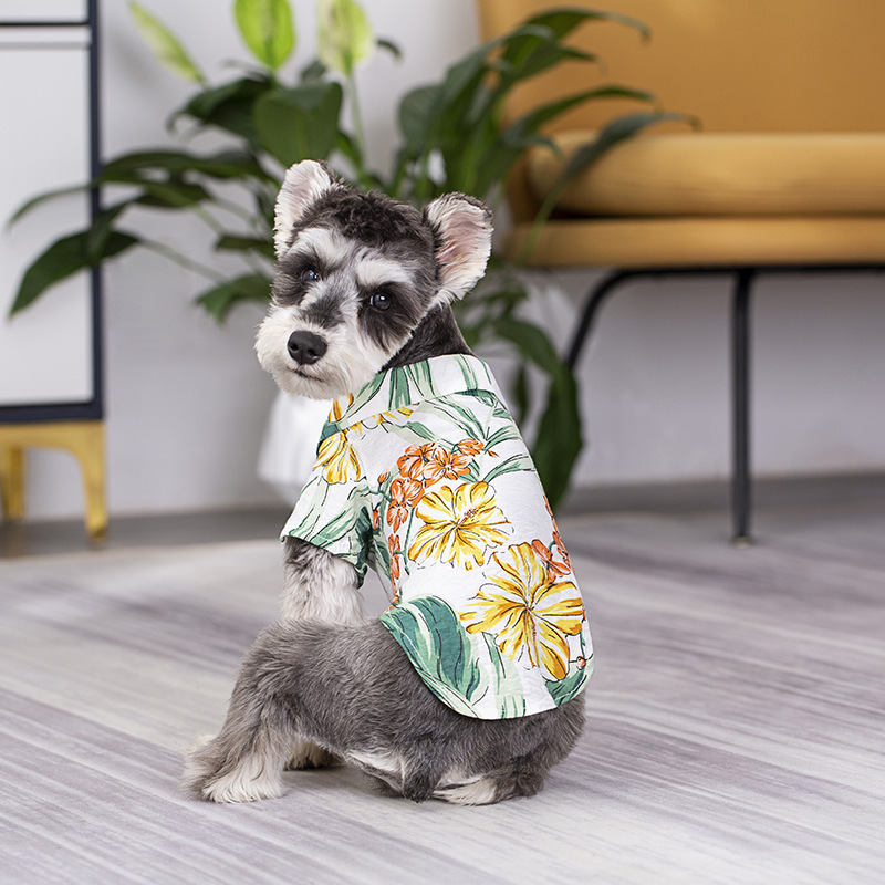 ペットペアルック 夏のおもいで ハイビスカス柄 アロハシャツ