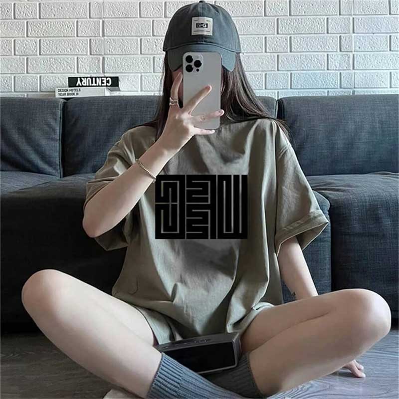 親子ペアルック アーバンジオメトリックロゴ Tシャツ&ロンパース