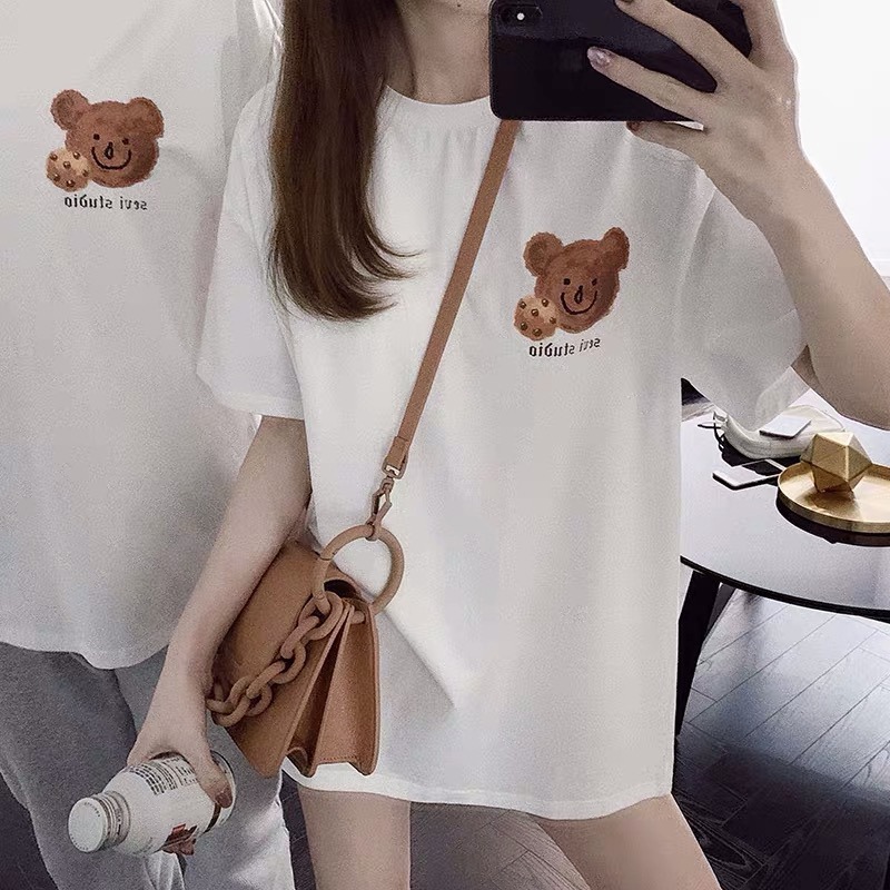 カップルペアルック クッキーベア オーバーサイズ Tシャツ