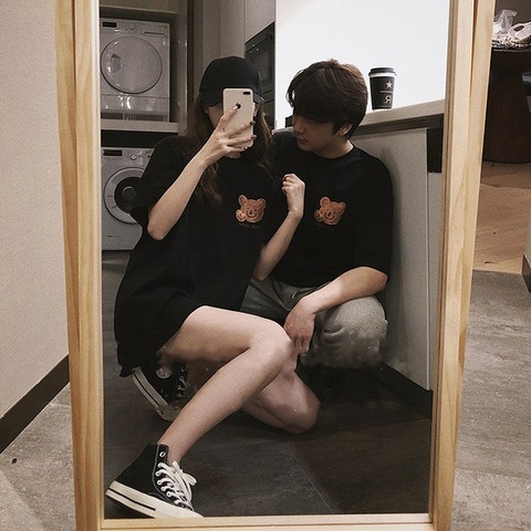 カップルペアルック クッキーベア オーバーサイズ Tシャツ