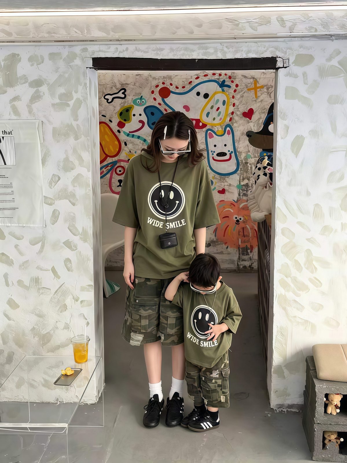 親子ペア スマイルTシャツ