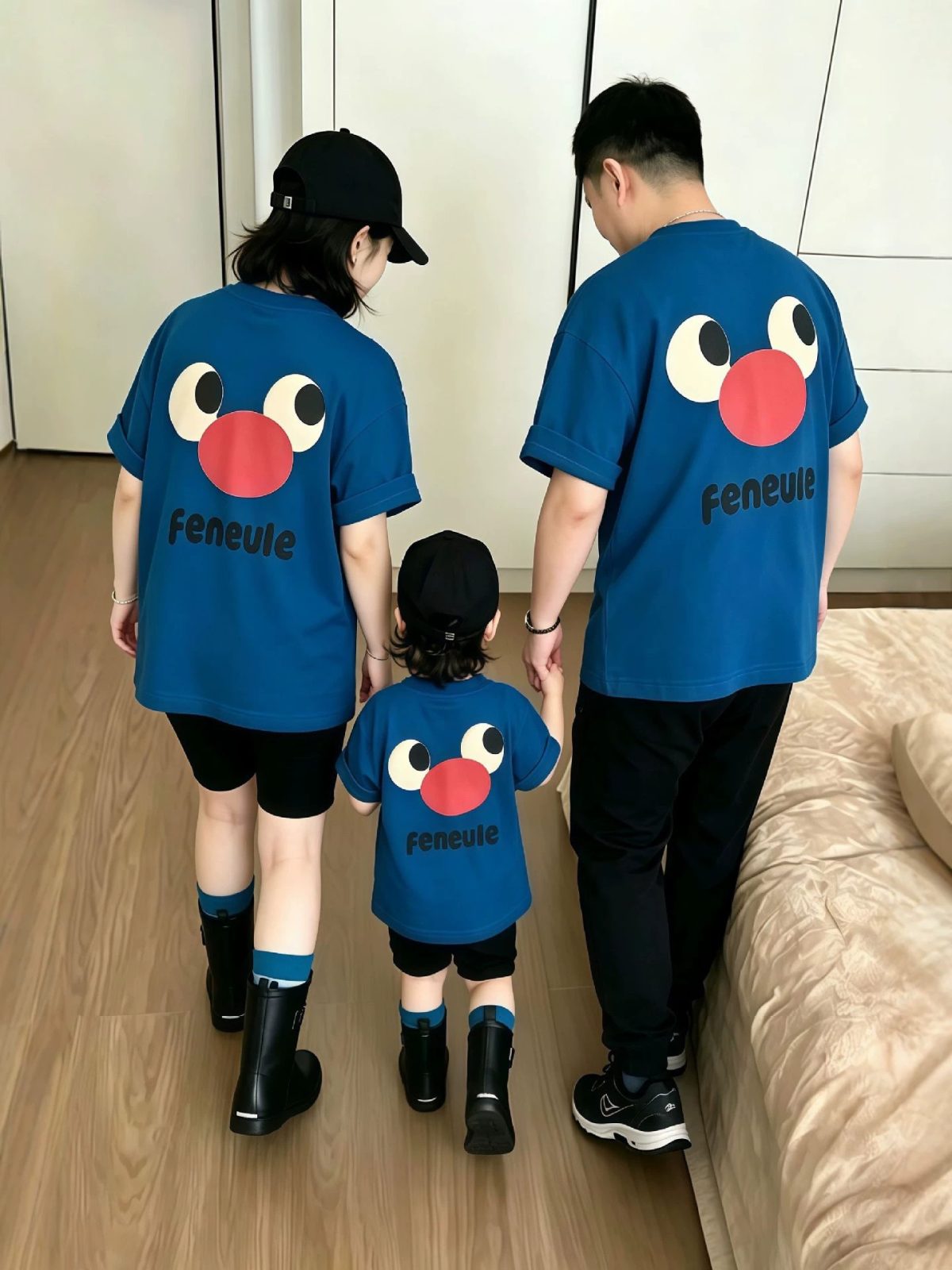 親子ペア フェイスプリントTシャツ