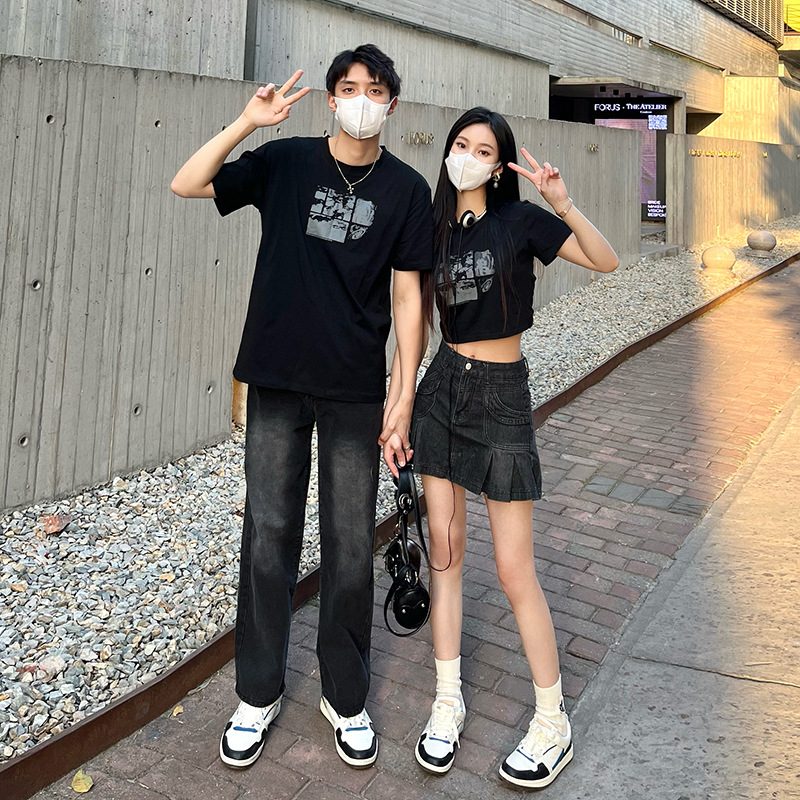 クロップド＆ルーズ グラフィックTシャツ レディース