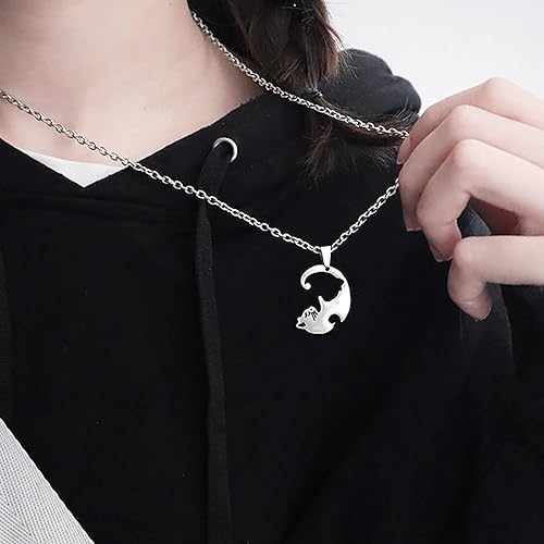 ペアアクセサリー 運命のムーンキャットネックレス