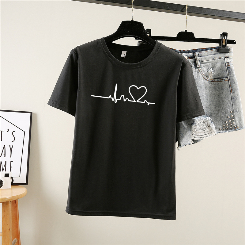 ペアルック エモーショナル・ハートビートTシャツ