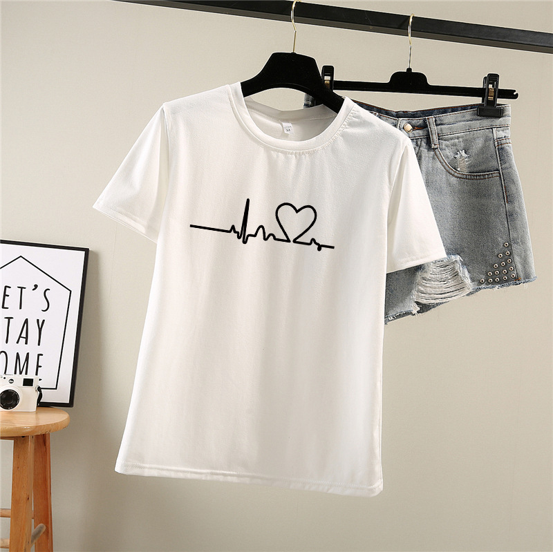 ペアルック エモーショナル・ハートビートTシャツ