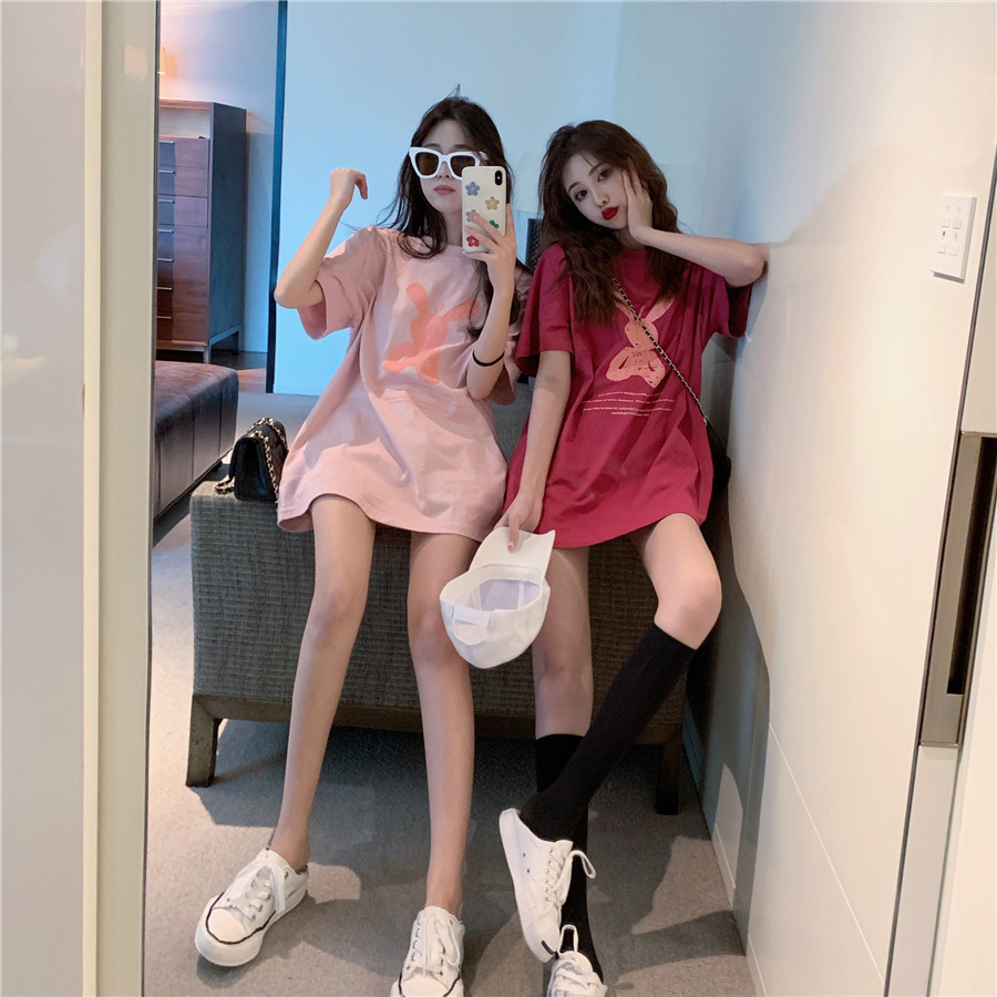 双子コーデ ラビットプリント オーバーサイズTシャツ