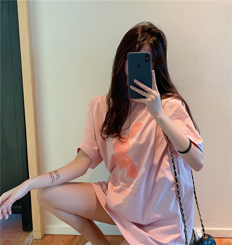 双子コーデ ラビットプリント オーバーサイズTシャツ