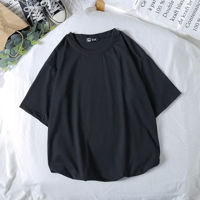 ペアルック ソックス付き カラフルビッグTシャツ ブラック