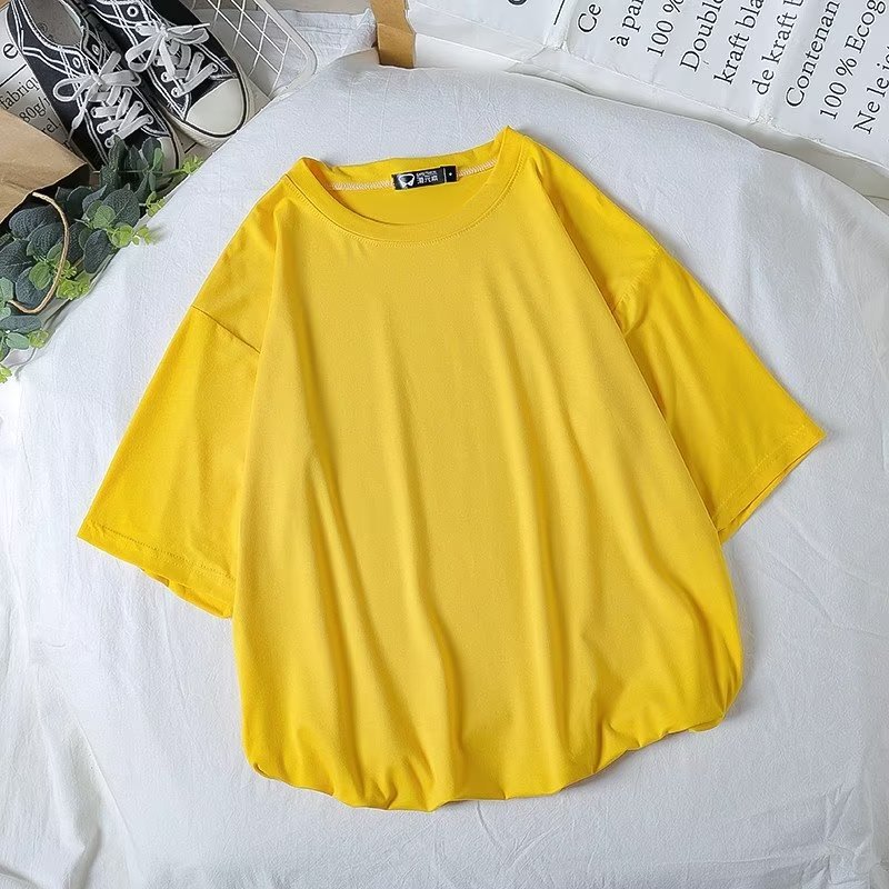 ペアルック ソックス付き カラフルビッグTシャツ イエロー