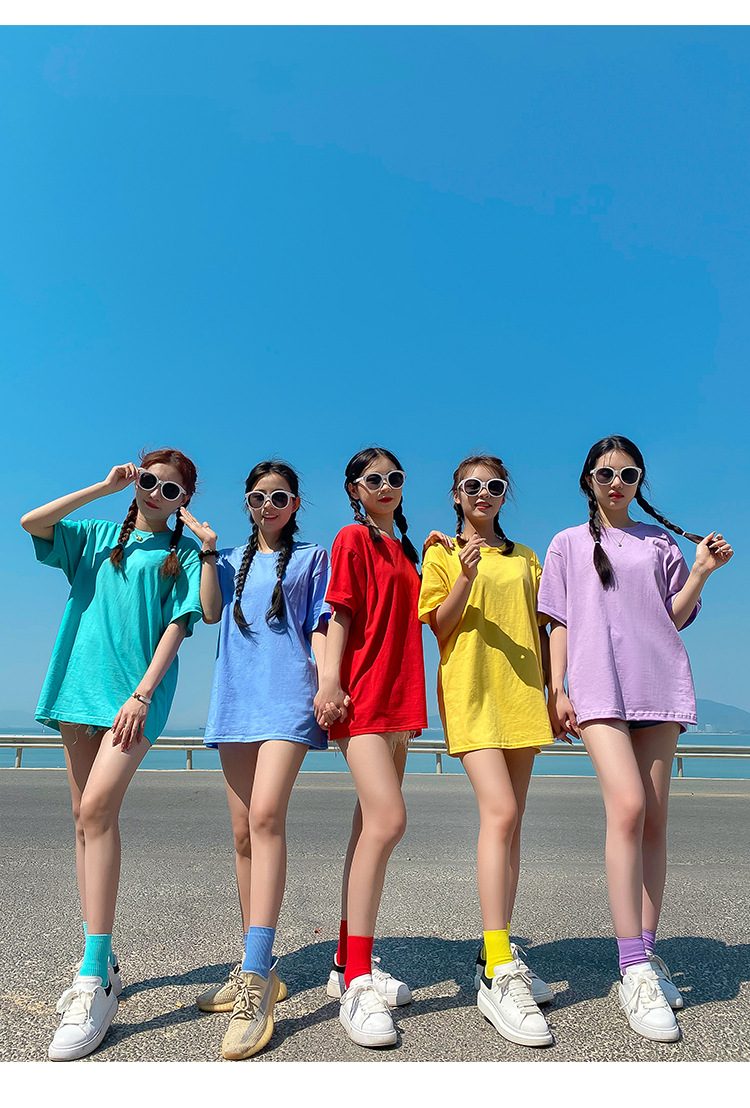ペアルック ソックス付き カラフルビッグTシャツ