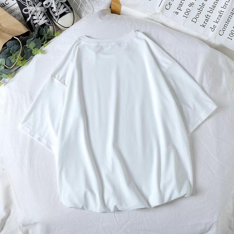 ペアルック ソックス付き カラフルビッグTシャツ ホワイト