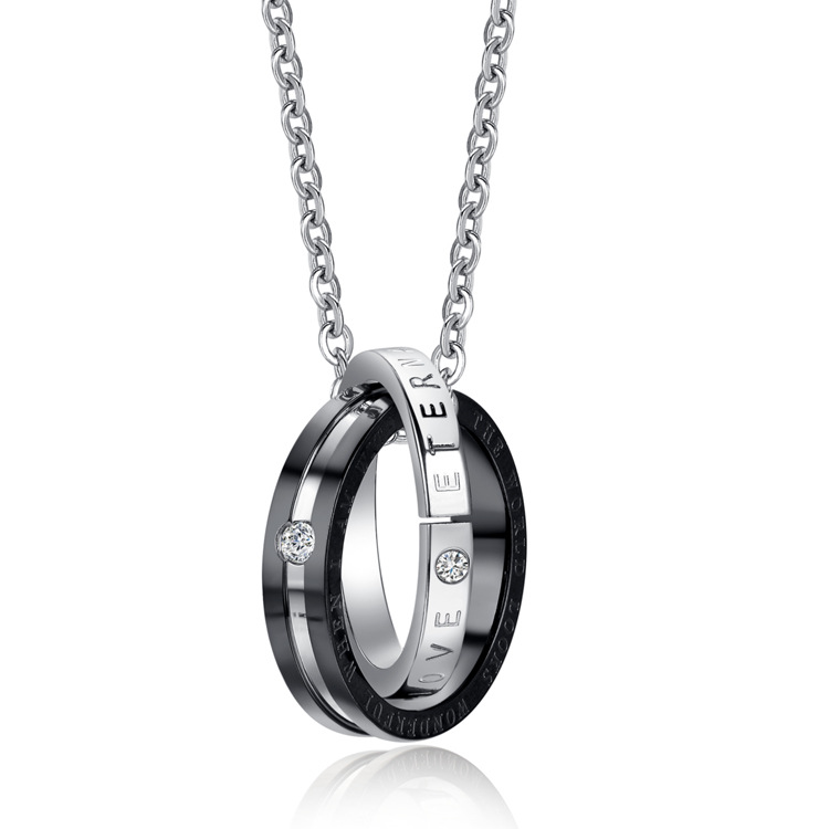 ペアアクセサリー 「ETERNAL LOVE」 ダブルリング ペアネックレス