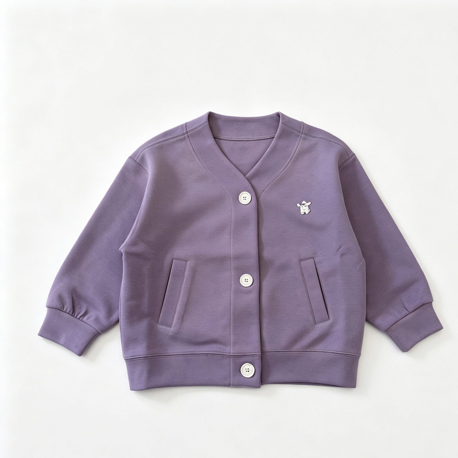 親子ペアルック どうぶつ刺繍 スウェットカーディガン