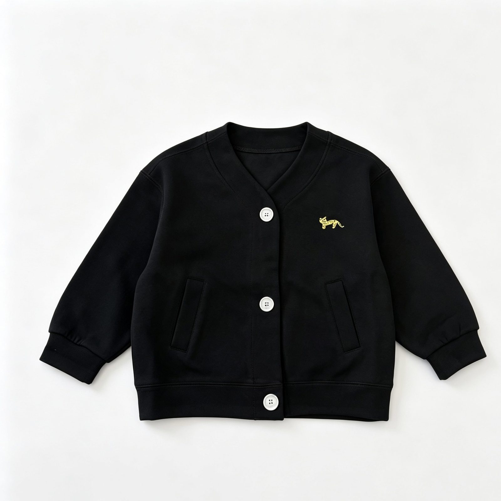 親子ペアルック どうぶつ刺繍 スウェットカーディガン