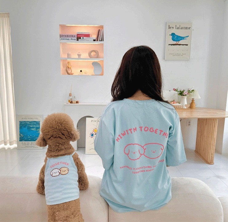 ペットペアルック 「TOGETHER」プリント Tシャツ