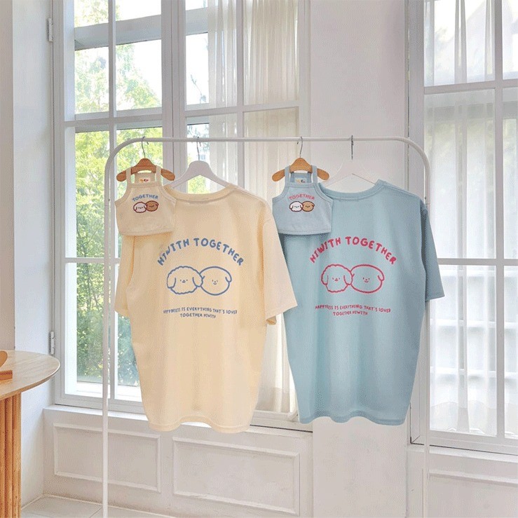 ペットペアルック 「TOGETHER」プリント Tシャツ