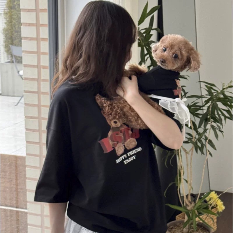 ペットペアルック テディベア リラクシングTシャツ