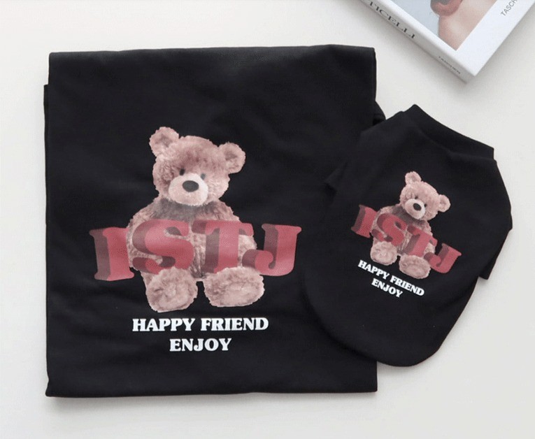 ペットペアルック テディベア リラクシングTシャツ