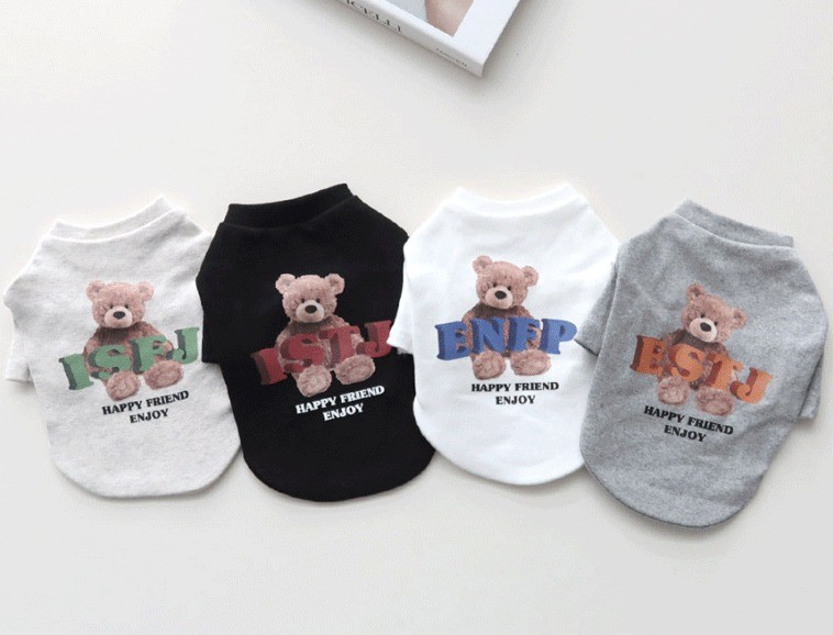 ペットペアルック テディベア リラクシングTシャツ