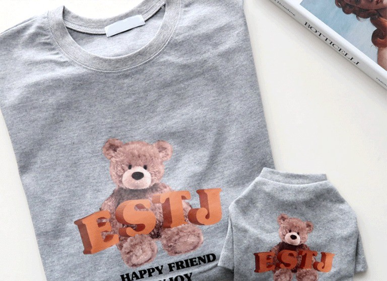 ペットペアルック テディベア リラクシングTシャツ