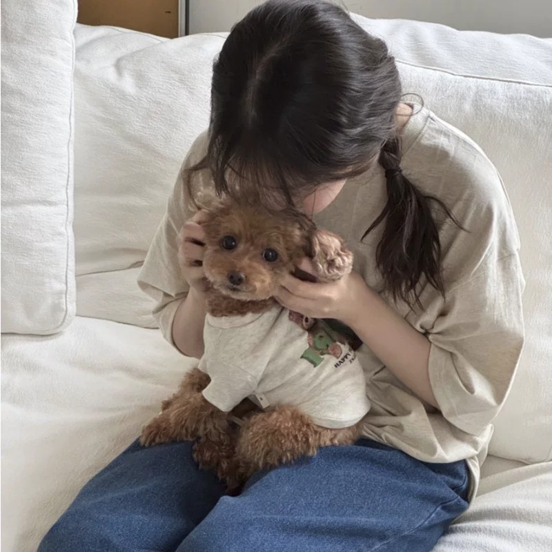 ペットペアルック テディベア リラクシングTシャツ