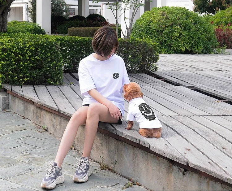 ペットペアルック バックスマイルTシャツ