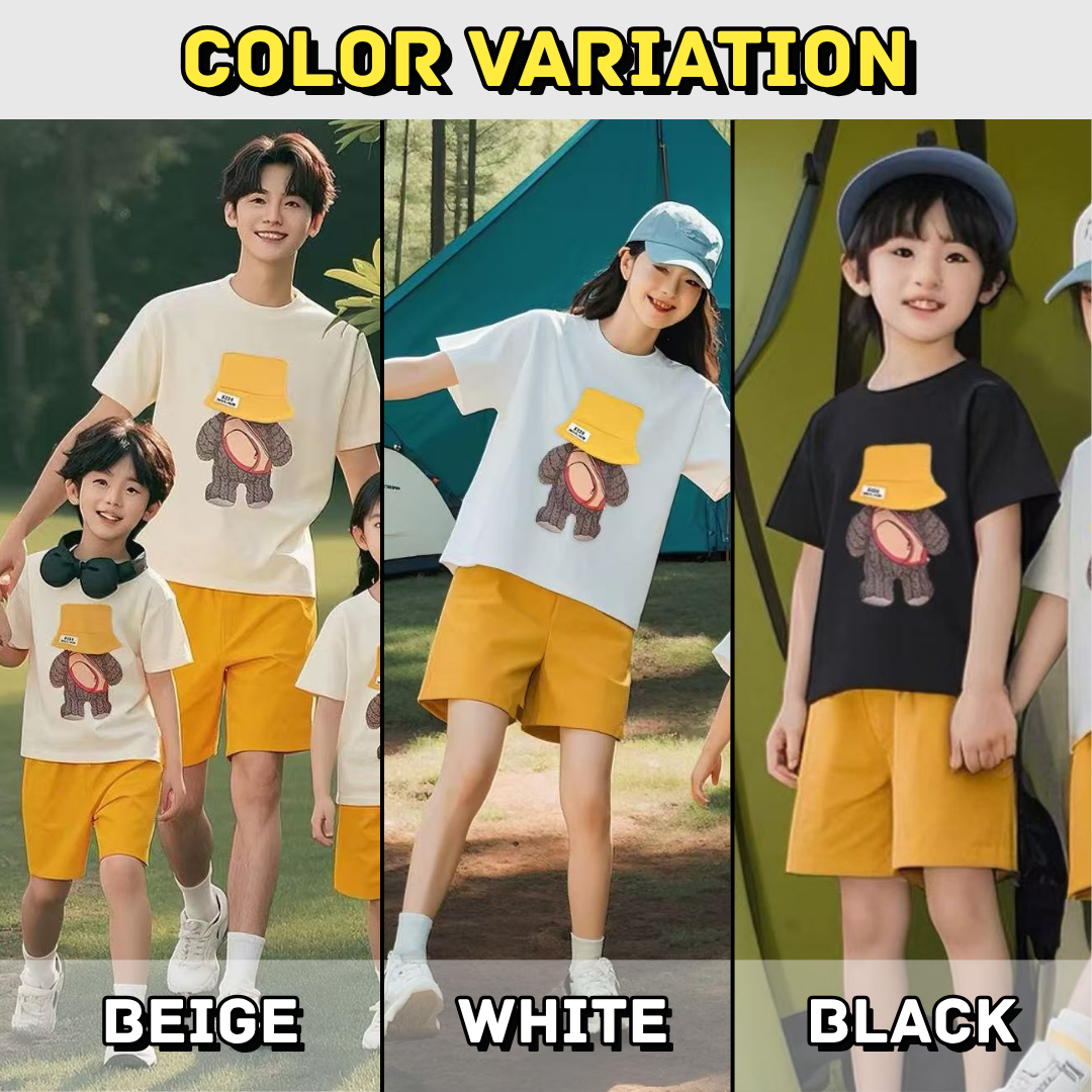 親子ペアルック ハットベアーTシャツ