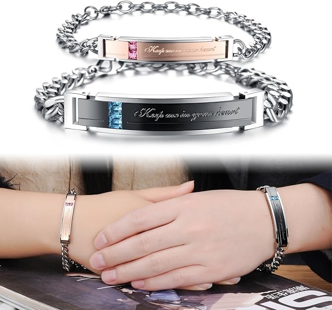 カップル用 ジルコン入りブレスレット