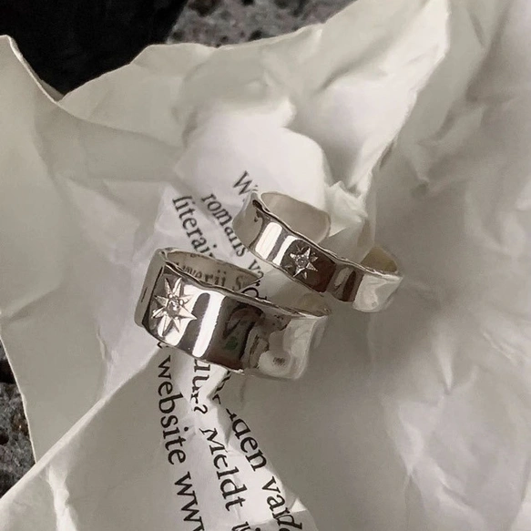 ペアアクセサリー ノーススター シルバーリング 【2点セット】