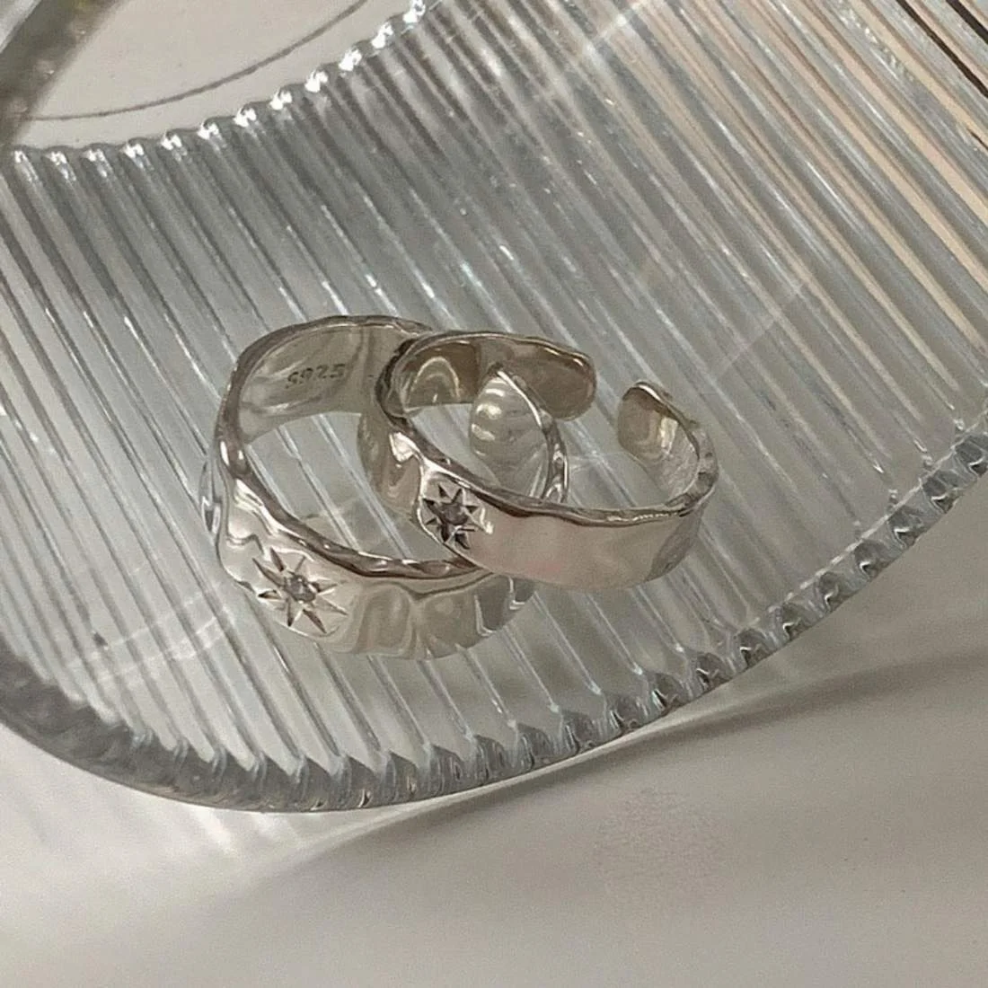 ペアアクセサリー ノーススター シルバーリング 【2点セット】