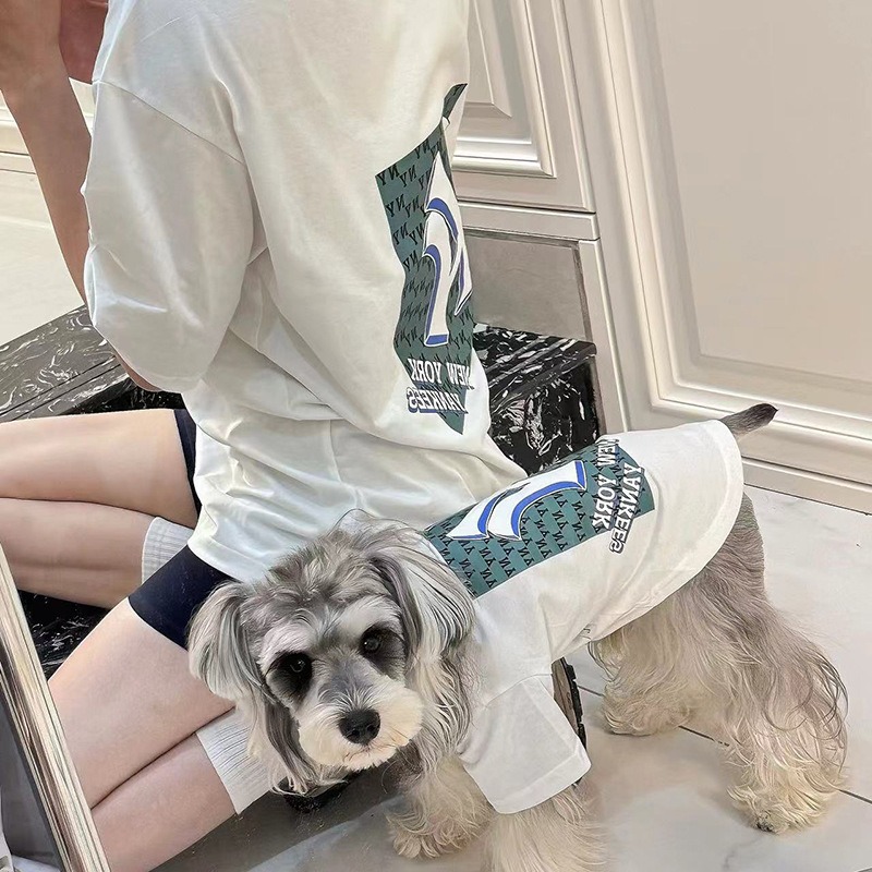 ペットペアルック ベースボール風 NYロゴTシャツ