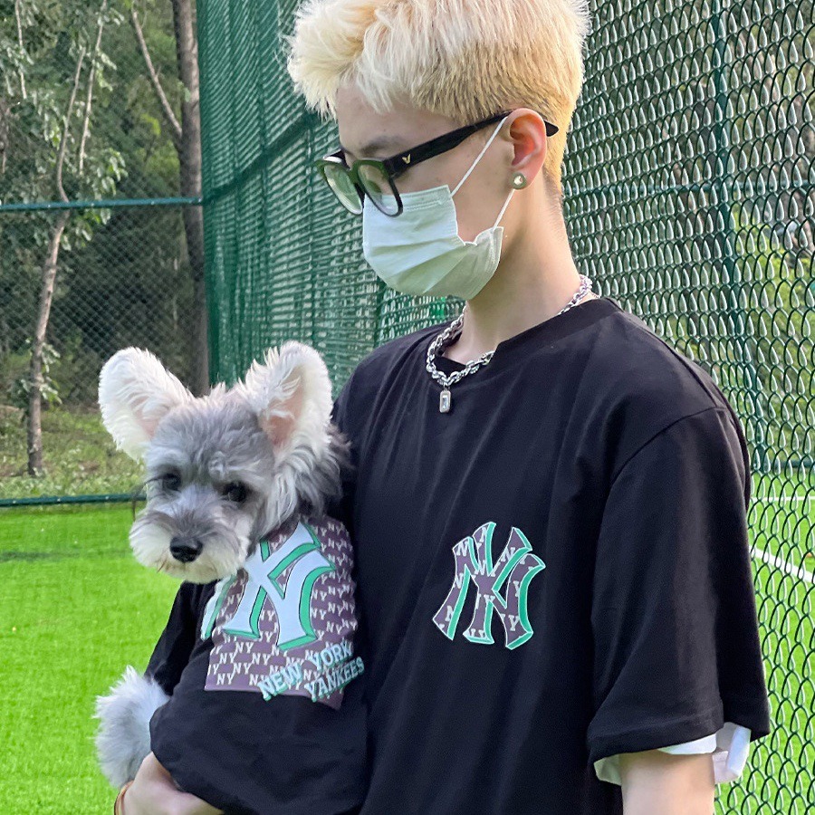 ペットペアルック ベースボール風 NYロゴTシャツ