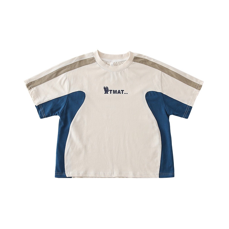 親子ペアルック バイカラー＆ラインデザインTシャツ