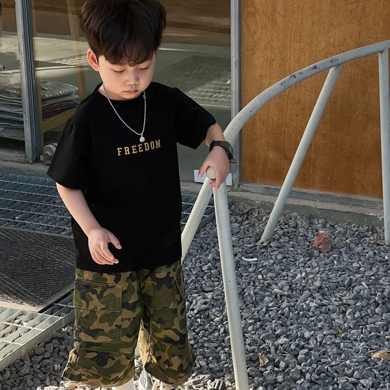 親子ペアルック ヴィンテージ風 カレッジロゴTシャツ