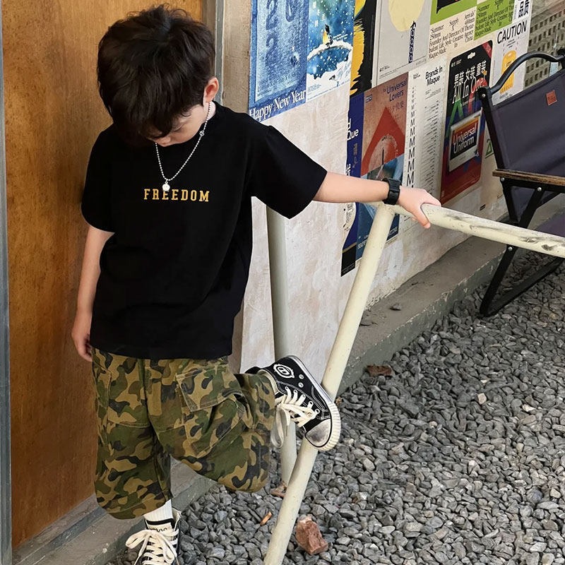 親子ペアルック ヴィンテージ風 カレッジロゴTシャツ
